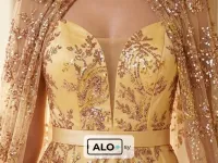 فستان بيج و ذهبي بمقاسات M وL للبيع في دمشق
